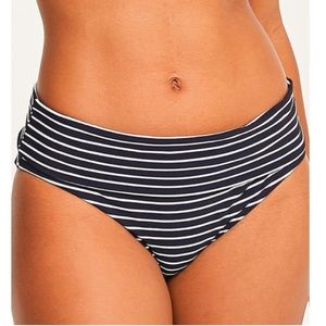 Figleaves Cast Away Stripe Fold Bikini Brief navy/white stripe